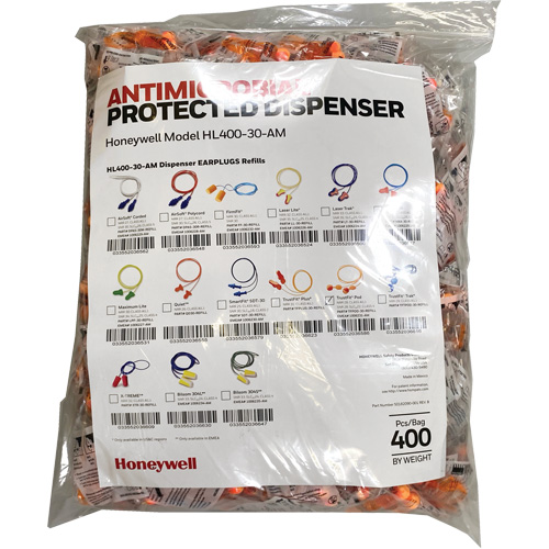 TF-30 Earplugs Refill for HL400 Dispenser, Bulk - Polybag, Corded SPOC Demo