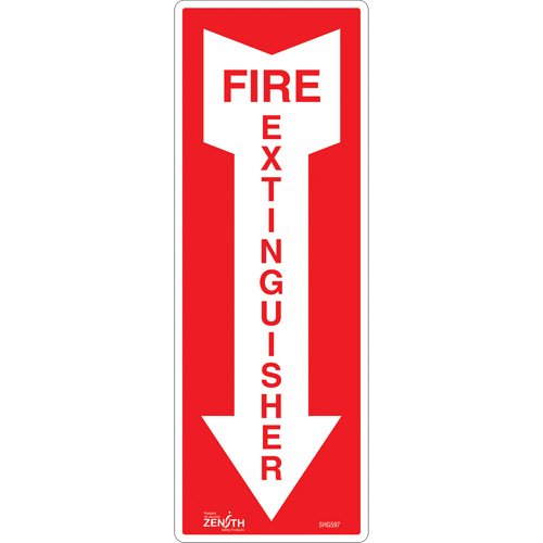 "Fire Extinguisher" Sign, 5" x 14", Vinyl, English with Pictogram SPOC Demo