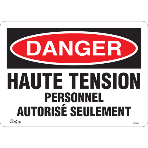 Enseigne  Haute tension , 10" x 14", Vinyle, Français SPOC Demo