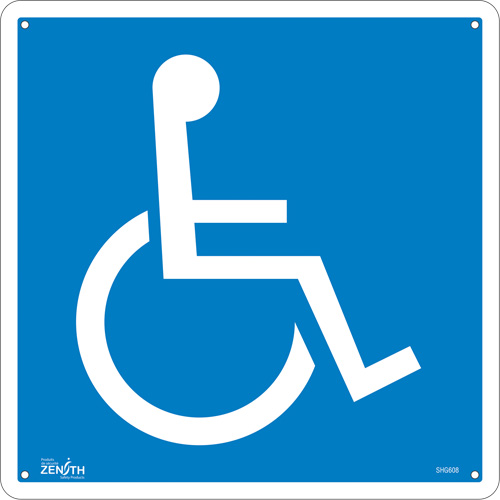Handicap CSA Standard Safety Sign, 12" x 12", Aluminum, Pictogram SPOC Demo