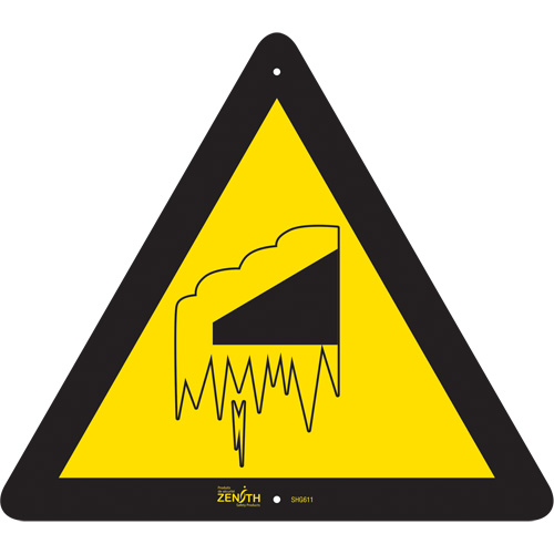 Enseigne de s&eacute;curit&eacute; conforme &agrave; la CSA -Falling Snow/Ice, 12" x 12", Aluminium, Pictogramme SPOC Demo