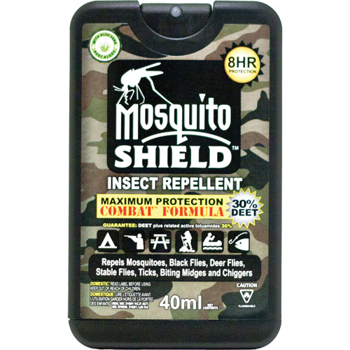 Insectifuge de format poche Mosquito Shield, DEET &agrave; 30 %, Vaporisateur, 40 ml SPOC Demo