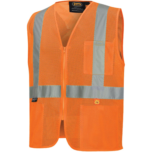 6943 Flame-Resistant Mesh Safety Vest, High Visibility Orange, Small, Polyester SPOC Demo