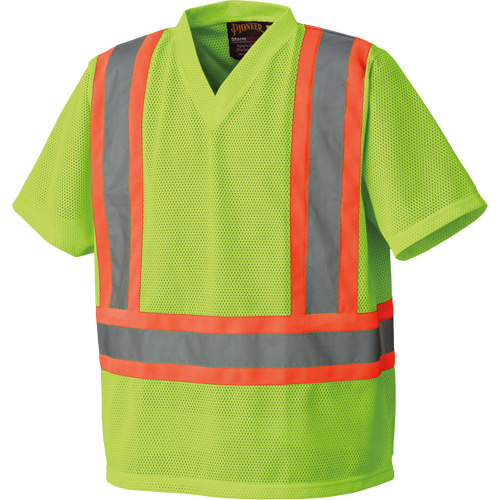 5993P T-shirt de s&eacute;curit&eacute; en maille, Polyester, Petit, Jaune lime haute visibilit&eacute; SPOC Demo