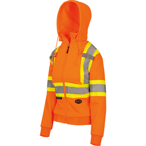 6924W Women's Fleece Hoodie with Zipper, Polyester, X-Small, High Visibility Orange SPOC Demo