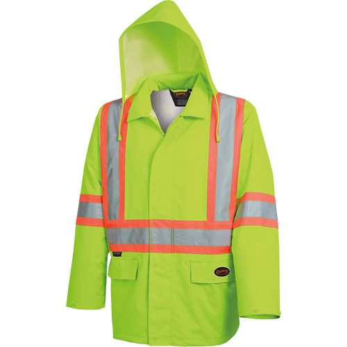 5628 The Rock  Waterproof Safety Jacket, Polyester/Polyurethane, High Visibility Lime-Yellow, Small SPOC Demo