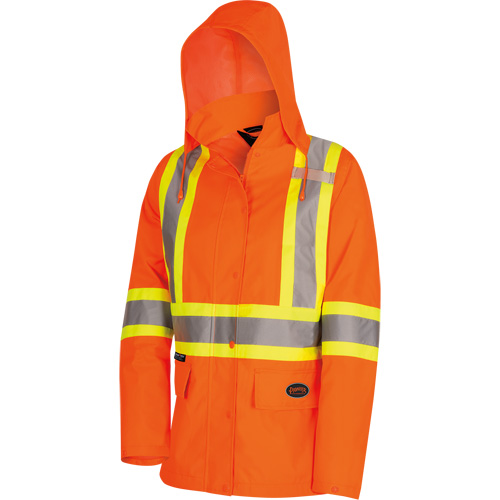 5626W The Rock Women's 300D  Quilted Safety Parka, Polyester/Polyurethane, High Visibility Orange, X-Small SPOC Demo