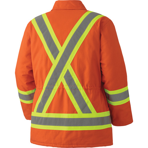 5537A Parka de s&eacute;curit&eacute; matelass&eacute; en canevas de coton, Orange haute visibilit&eacute;, Petit SPOC Demo