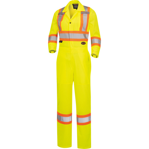 5999AW Women's High-Visibility Traffic Safety Coveralls, X-Small, High Visibility Lime-Yellow SPOC Demo