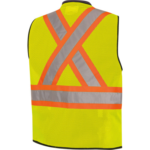 6895 Veste de s&eacute;curit&eacute; haute visibilit&eacute; bicolore avec fermeture &agrave; glissi&egrave;re sur tout le devant, Noir/Jaune lime haute visibilit&eacute;, 2T-Grand/3T-Grand, Polyester SPOC Demo