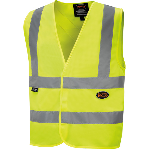 6886 Veste de s&eacute;curit&eacute; haute visibilit&eacute; en tricot chaîne, Jaune lime haute visibilit&eacute;, Petit, Polyester SPOC Demo