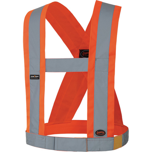 5491 High-Visibility 4" Wide Adjustable Safety Sash, Meets/Exceeds CSA Z96 Class 2 - Level 2, High Visibility Orange, Silver Reflective Colour, One Size SPOC Demo