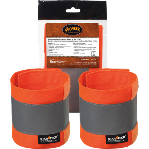 140A Brassard r&eacute;fl&eacute;chissant ajustable orange haute visibilit&eacute; de 14" X 4" SPOC Demo
