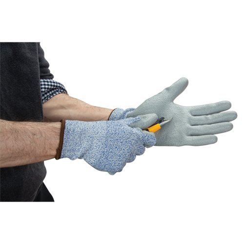 Gants &eacute;lastiques &eacute;cologiques r&eacute;sistants &agrave; la coupe, Taille 10, Calibre 13, Rev&ecirc;tement Polyur&eacute;thane, Enveloppe en PEHP/rPET, ASTM ANSI niveau A2 SPOC Demo