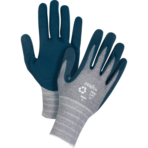 Eco-Friendly Lightweight Coated Gloves, 7, Foam Nitrile Coating, 15 Gauge, Polyester/RPET Shell SPOC Demo