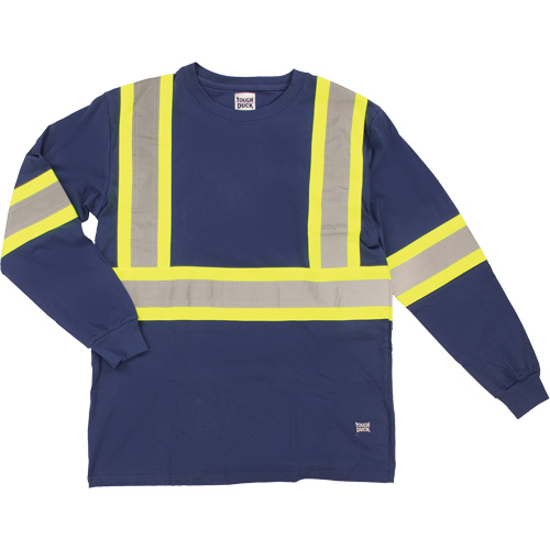 Long Sleeve Safety T-Shirt, Cotton, X-Small, Navy Blue SPOC Demo