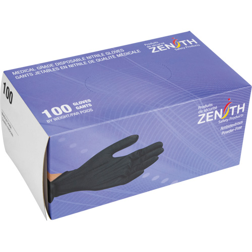 Heavyweight Tactile Grip Examination Gloves, Small, Nitrile, 8-mil, Powder-Free, Black, Class 2 SPOC Demo