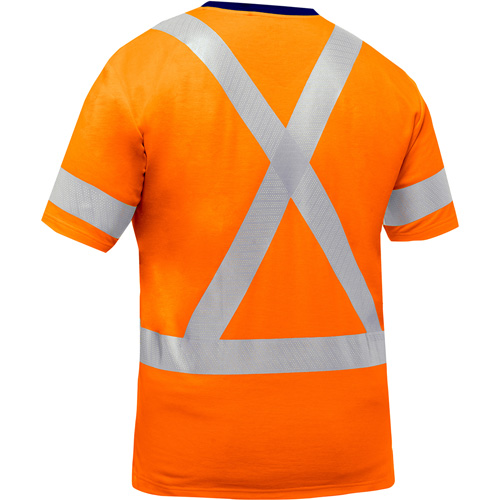 Bisley&reg; X-Back Short Sleeve Shirt, Poly-Cotton, Small, High Visibility Orange SPOC Demo
