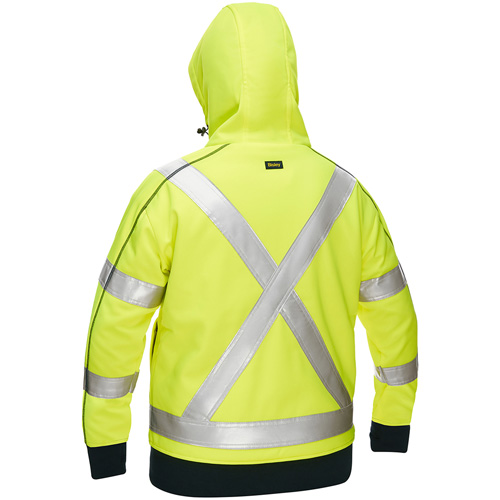 Coton ouat&eacute; doubl&eacute; de sherpa avec capuchon &agrave; fermeture &eacute;clair compl&egrave;te et X au dos Bisley pour femmes, T-Grand, Jaune lime haute visibilit&eacute; SPOC Demo