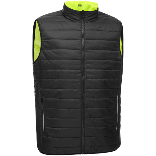 Veste bouffante r&eacute;versible avec X au dos Bisley, Jaune lime haute visibilit&eacute;, Petit, Polyester SPOC Demo