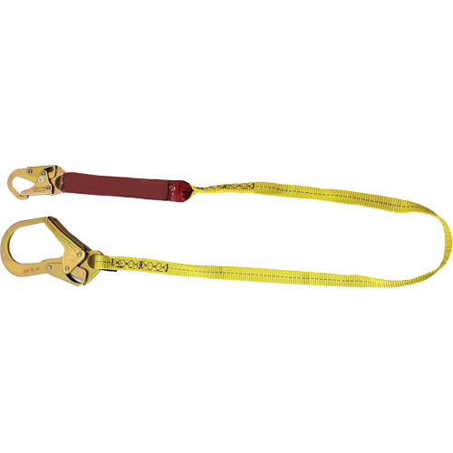 External Energy Absorber Lanyard with 2-1/4" Hook, 6', Snap Hook Center, Snap Hook Leg Ends, Polyester SPOC Demo