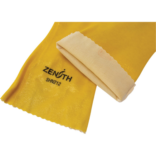 Rough-Finish Chemical-Resistant Gloves, Size 9, 14" L, PVC, Interlock Inner Lining, 47-mil SPOC Demo