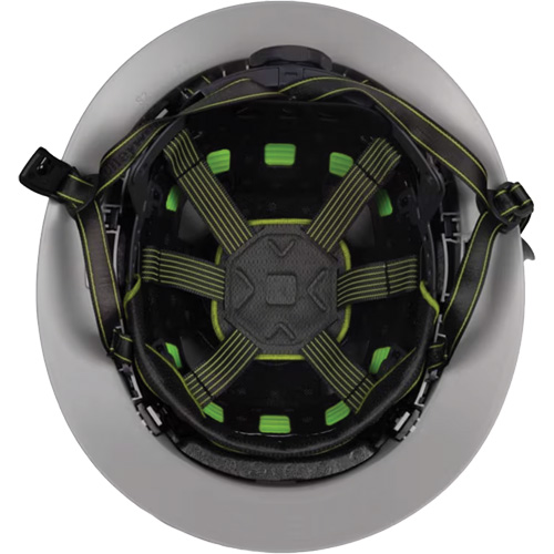 Casque Fibre Metal de style escalade avec bordure compl&egrave;te, R&eacute;pond aux normes CSA type 2, Suspension Rochet, Non ventil&eacute; SPOC Demo
