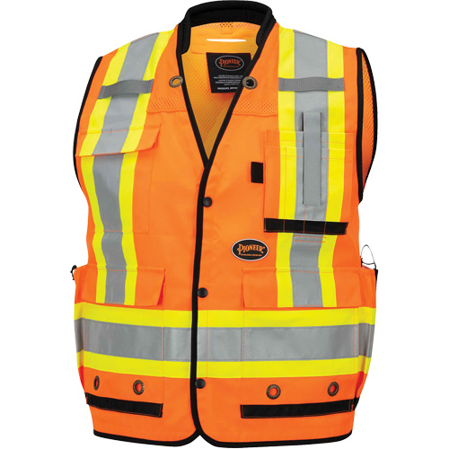 6680 Veste d'arpenteur antimicrobienne haute visibilit&eacute; avec dos en maille, Orange haute visibilit&eacute;, Petit, Polyester SPOC Demo