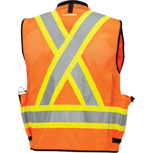 6680 Veste d'arpenteur antimicrobienne haute visibilit&eacute; avec dos en maille, Orange haute visibilit&eacute;, Petit, Polyester SPOC Demo