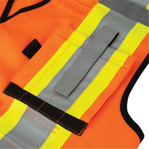 6680 Veste d'arpenteur antimicrobienne haute visibilit&eacute; avec dos en maille, Orange haute visibilit&eacute;, Petit, Polyester SPOC Demo