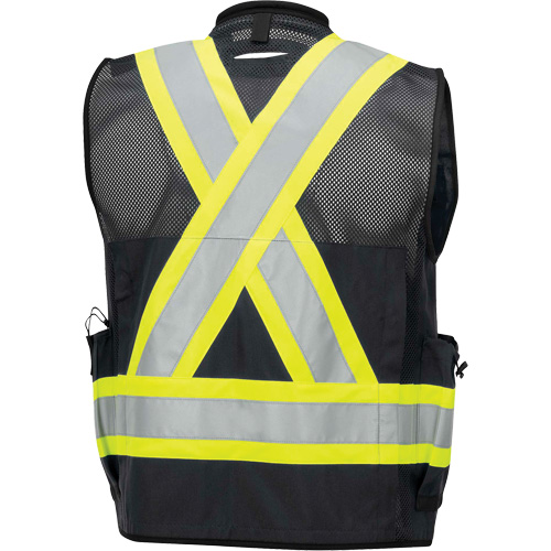6679 Veste d'arpenteur antimicrobienne haute visibilit&eacute; avec dos en maille, Noir, Petit, Polyester SPOC Demo
