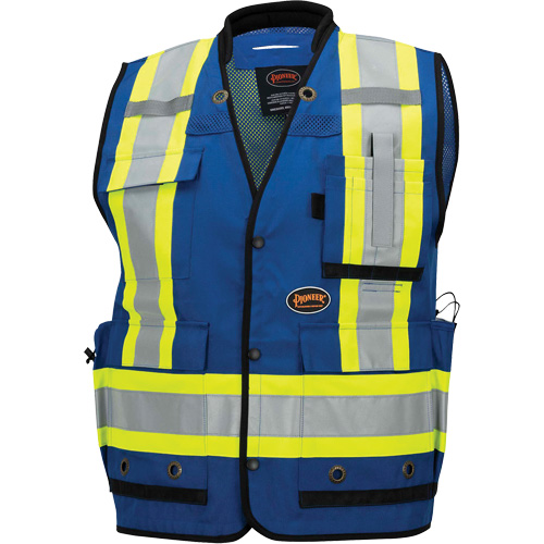 6681 Veste d'arpenteur antimicrobienne haute visibilit&eacute; avec dos en maille, Bleu royal, Petit, Polyester SPOC Demo