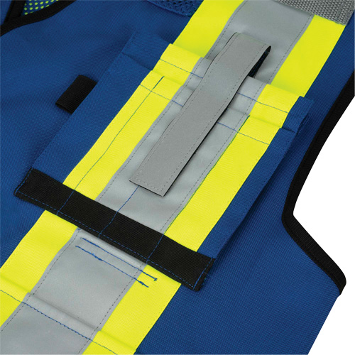 6681 Veste d'arpenteur antimicrobienne haute visibilit&eacute; avec dos en maille, Bleu royal, Petit, Polyester SPOC Demo