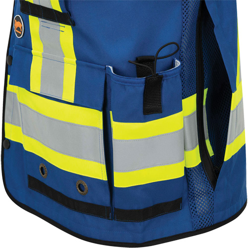 6681 Veste d'arpenteur antimicrobienne haute visibilit&eacute; avec dos en maille, Bleu royal, Petit, Polyester SPOC Demo