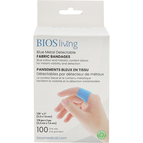 Blue Bandages, Rectangular/Square, 3", Fabric Metal Detectable, Sterile SPOC Demo