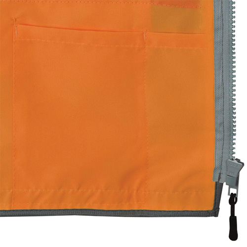 Pioneer Mesh Back Zip Front Surveyor Safety Vest, High Visibility Orange, Small, Polyester SPOC Demo