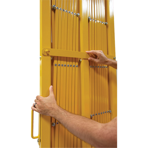 Barri&egrave;re extensible, 84" h x 20' lo, Jaune SPOC Demo