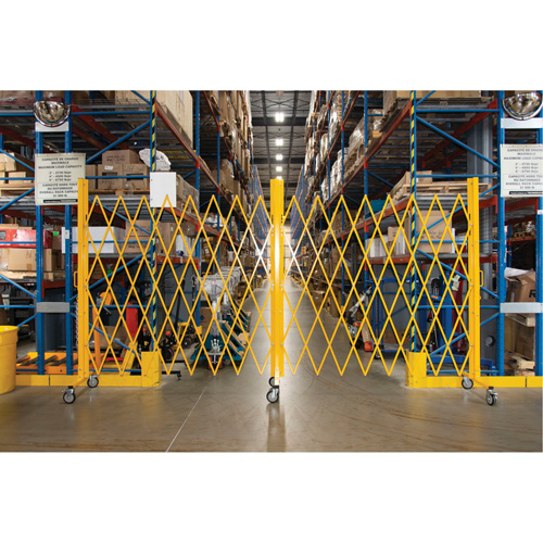 Barri&egrave;re extensible, 84" h x 20' lo, Jaune SPOC Demo
