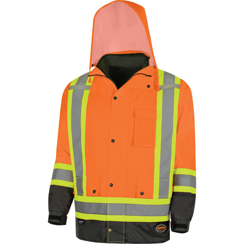 Parka de s&eacute;curit&eacute; d'hiver imperm&eacute;able 7-en-1 5056 Pioneer Yukon, Polyester, Noir/Orange haute visibilit&eacute;, T-petit SPOC Demo