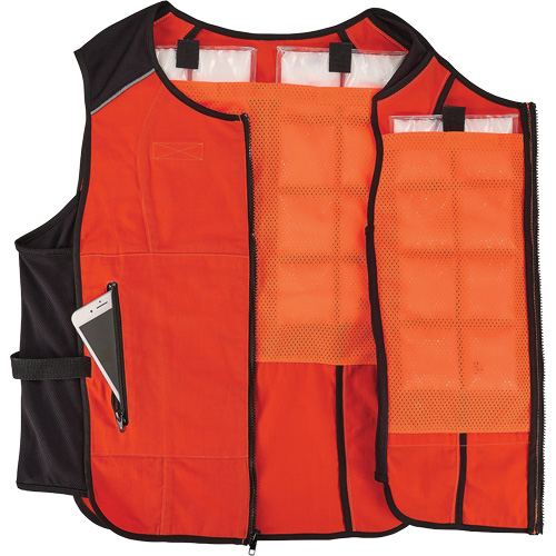 Chill-Its 6260 Lightweight Phase Change Cooling Vest with Rechargeable Packs, Large/X-Large, Orange SPOC Demo