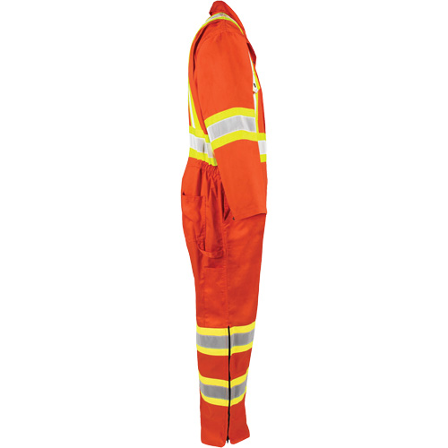 High-Visibility Unlined Coveralls, Large, High Visibility Orange SPOC Demo