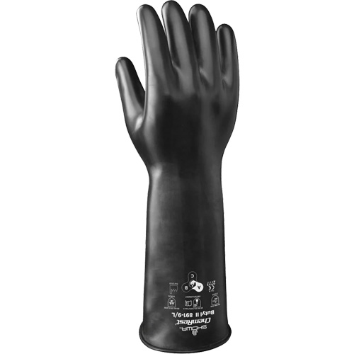 891 Chemical & Acid Resistant Gloves, Size 2X-Large/11, 14" L, Butyl Rubber/Viton&reg;, 28-mil SPOC Demo