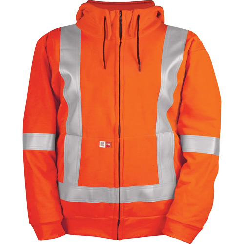 High-Visibility Wind Resistant Zip-Front Sweatshirt with DetachableHood, Men's, 5X-Large, High Visibility Orange, 27.7 cal/cm² SPOC Demo