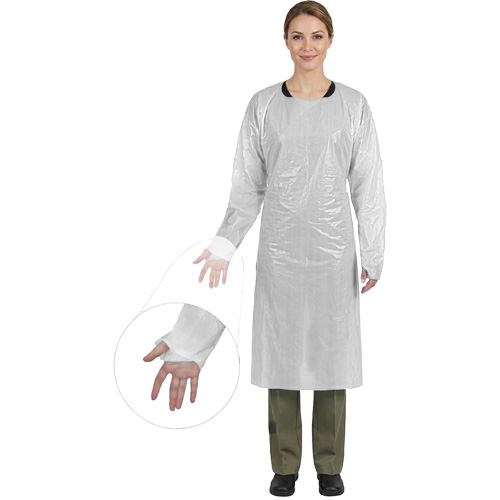 Blouse CoverMe avec passe-pouces, Taille unique, Blanc, Poly&eacute;thyl&egrave;ne SPOC Demo