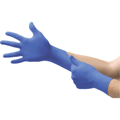 MICROFLEX N21 Disposable Gloves, 7.5/8/Medium, Nitrile, 4.7-mil/5.5-mil, Powder-Free, Cobalt, Class 2 SPOC Demo