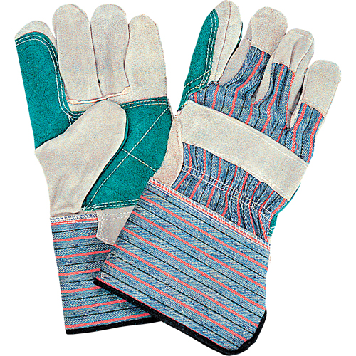 Standard Quality Double Palm Fitters Glove, Large, Split Cowhide Palm, Cotton Inner Lining SPOC Demo
