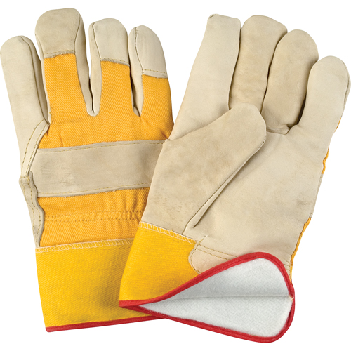 Abrasion-Resistant Winter-Lined Fitters Gloves, Large, Grain Cowhide Palm, Foam Fleece Inner Lining SPOC Demo