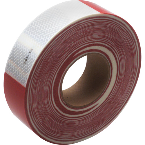 3M Scotchlite Diamond Grade Conspicuity Sheeting Series 983, 2" W x 150' L, Red & White SPOC Demo