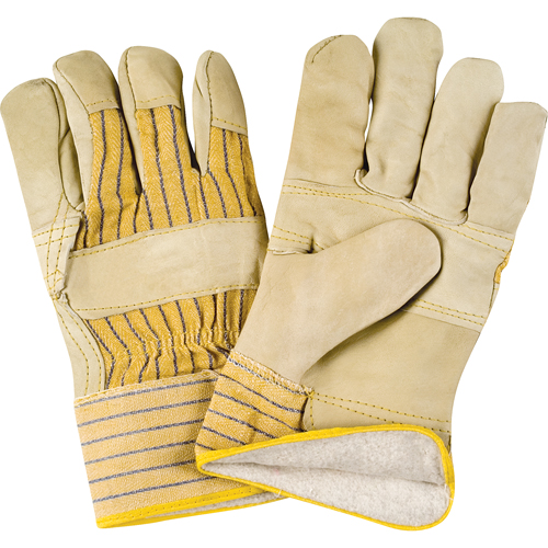 Gants d'ajusteur doubl&eacute;s pour l'hiver &agrave; paume renforc&eacute;e, Grand, Paume en Cuir fleur de vache, Doublure en Molleton de coton SPOC Demo