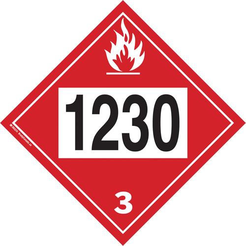 Plaque-&eacute;tiquette TMD 1230 pour m&eacute;thanol, Plastique SPOC Demo
